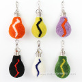 Wool Furry Keychains Lamp Bulb Shape Pom Poms Bag Keychain